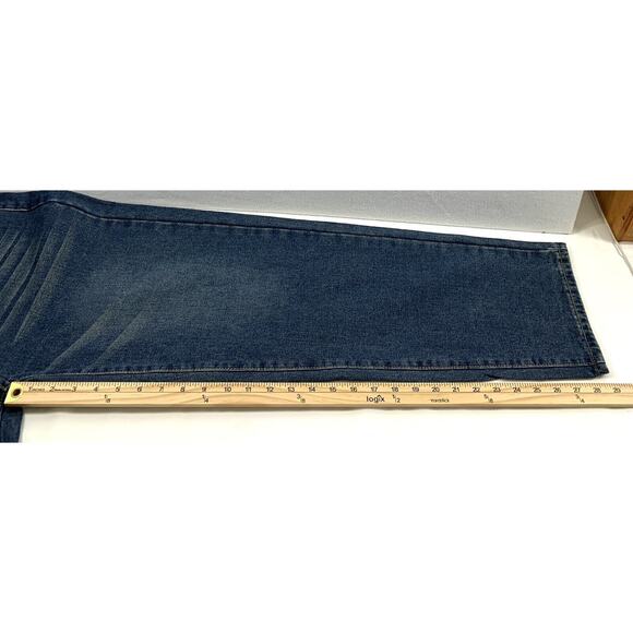 Womens Button Fly Jeans Size 28 " Waist High Rise Medium Wash Denim Straight - Picture 6 of 9